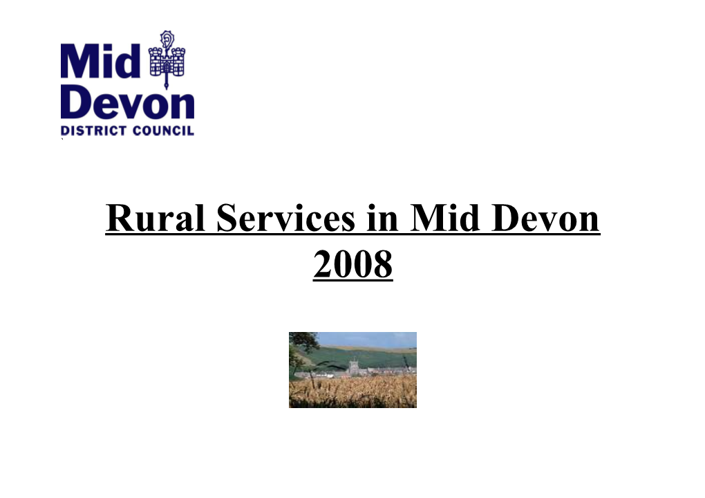 Rural Services in Mid Devon 2008