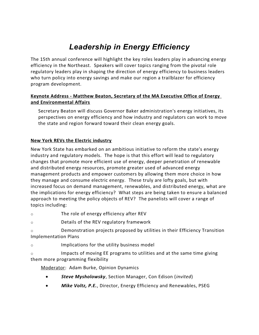 Leadership in Energy Efficiency