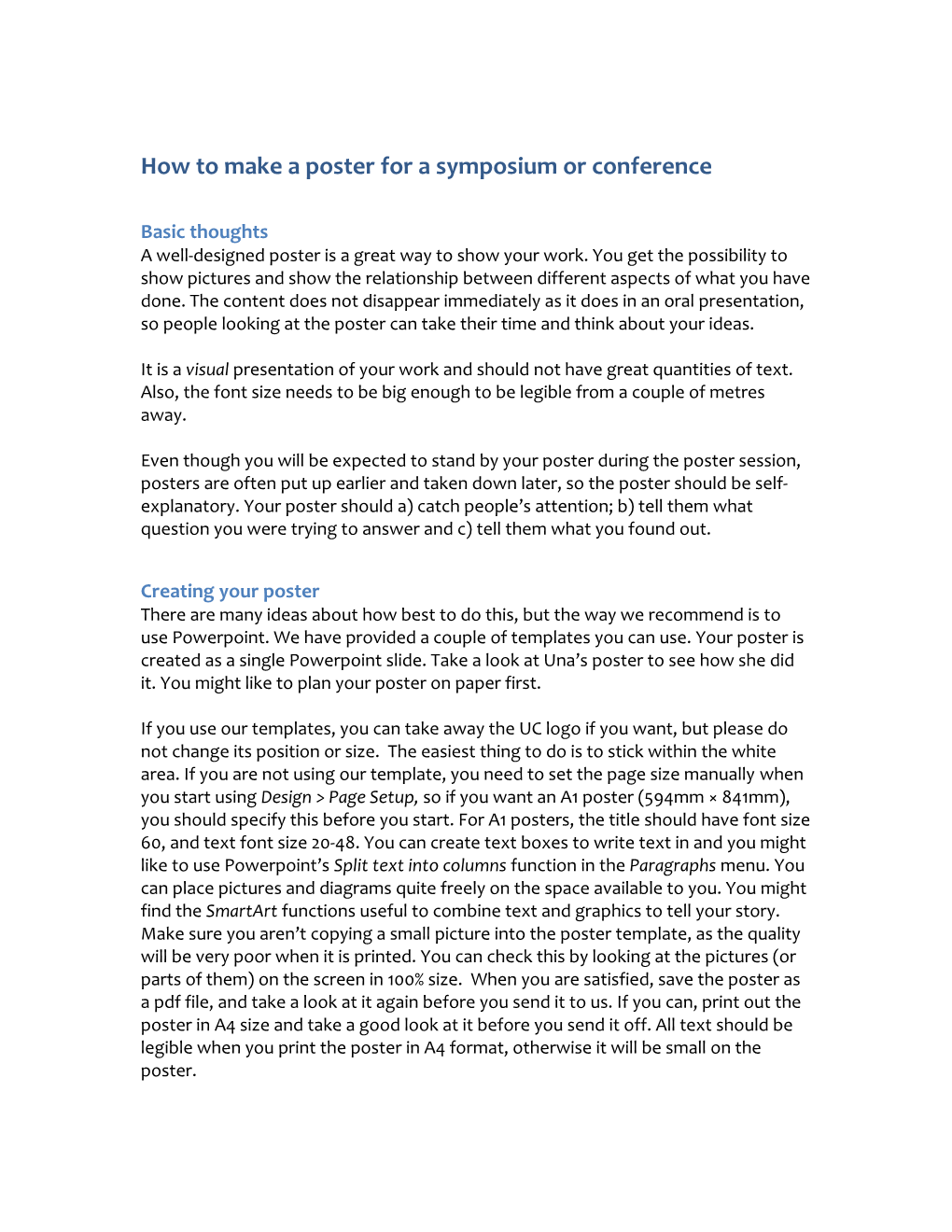 How to Make a Poster for a Symposium Or Conference