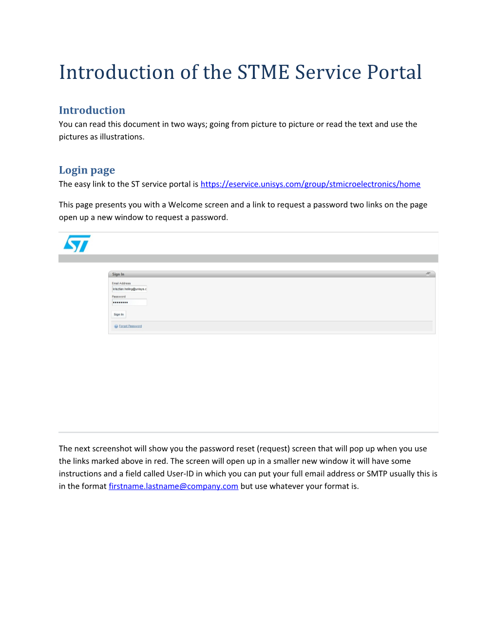 Service Portal Introduction ST