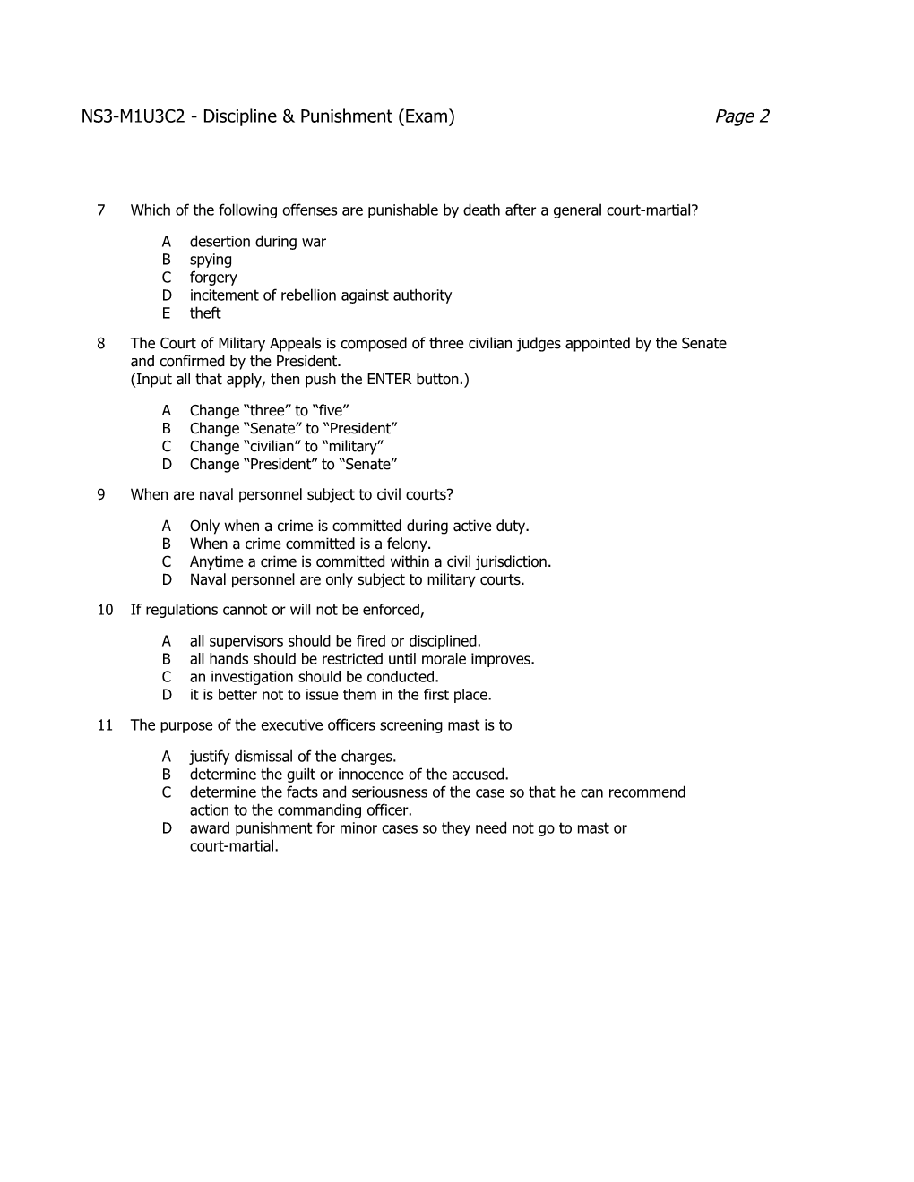 NS3-M1U3C2 - Discipline & Punishment (Exam)Page 1