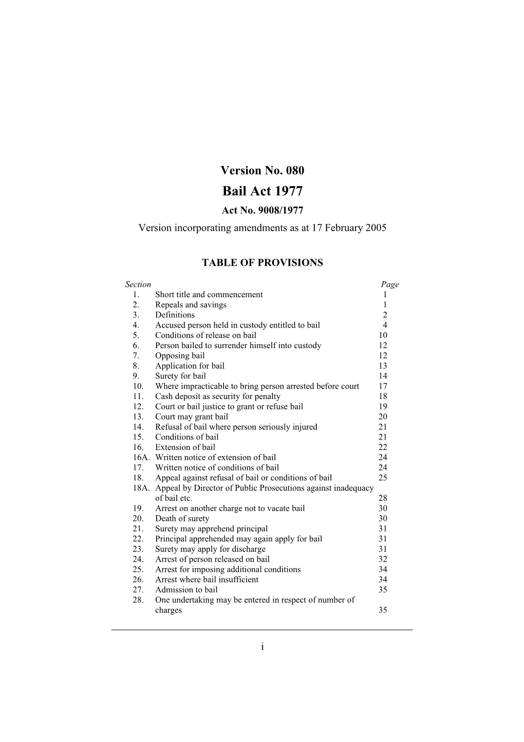 Version Incorporating Amendments As at 17 February 2005