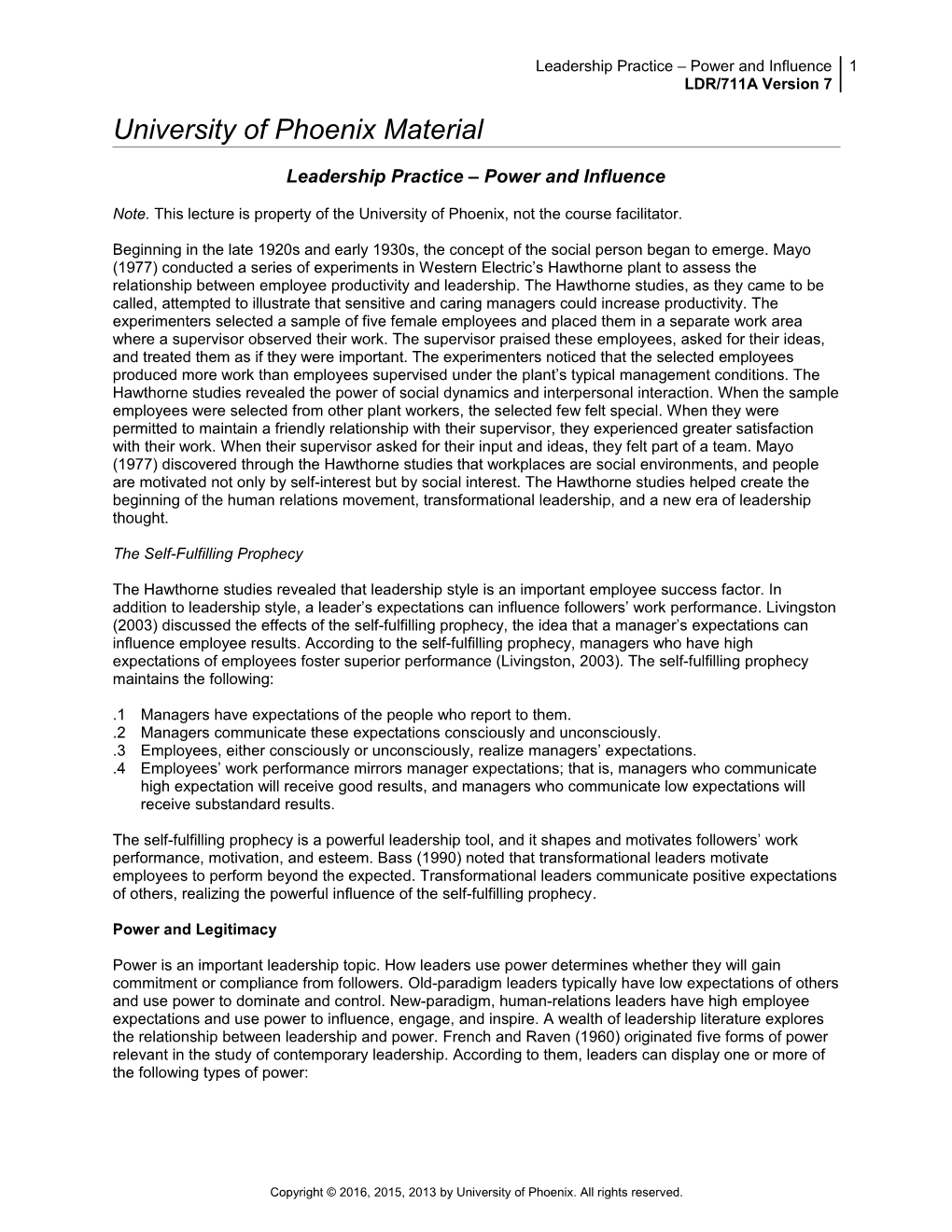 Leadership Practice Power and Influence