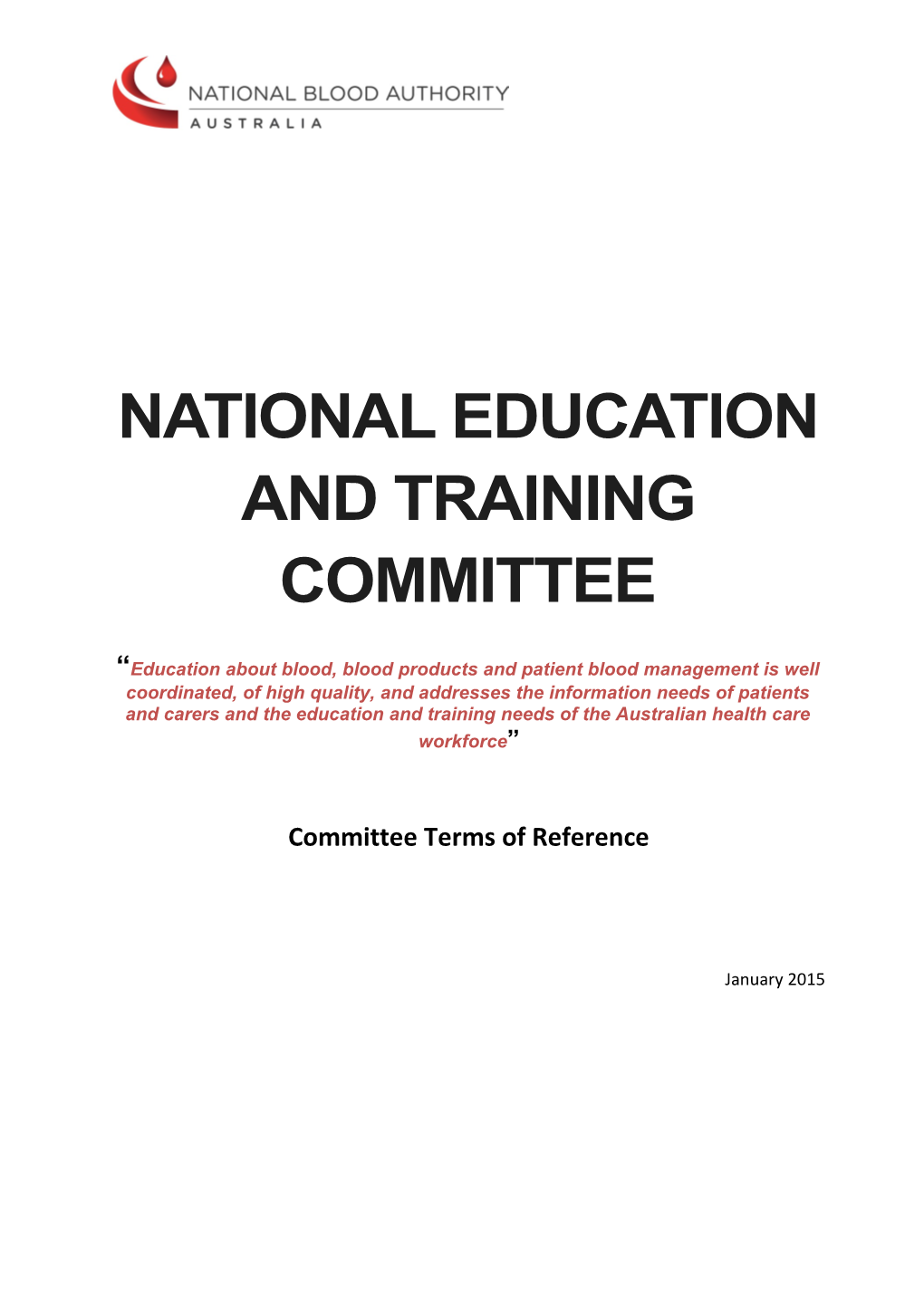 National Education and Training Committee