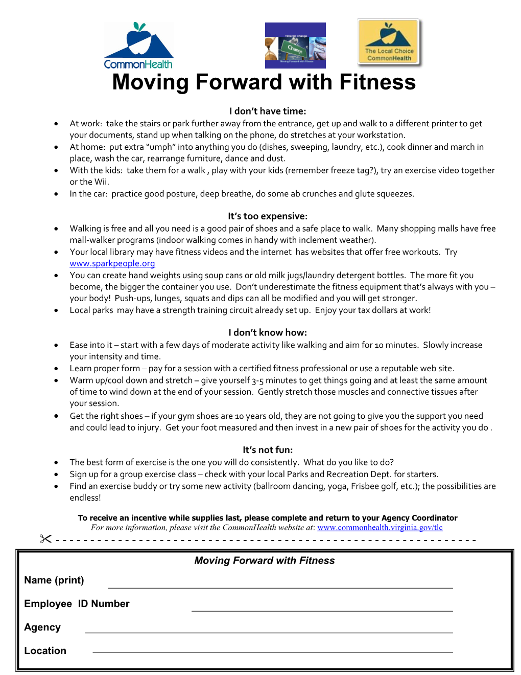 Moving Forward with Fitness