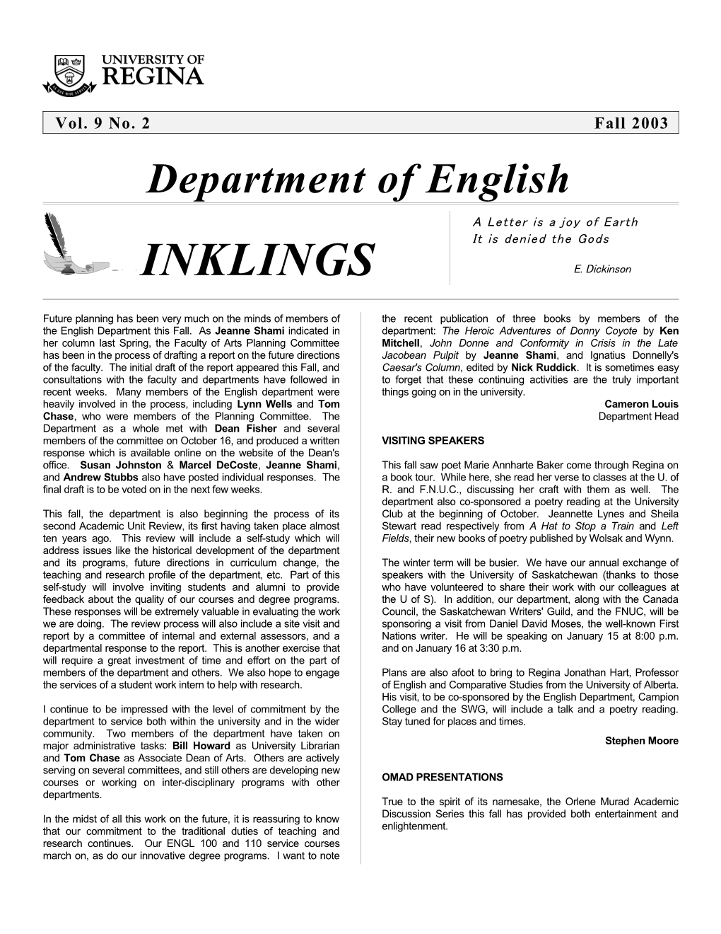 INKLINGSFALL 2003 Page 1