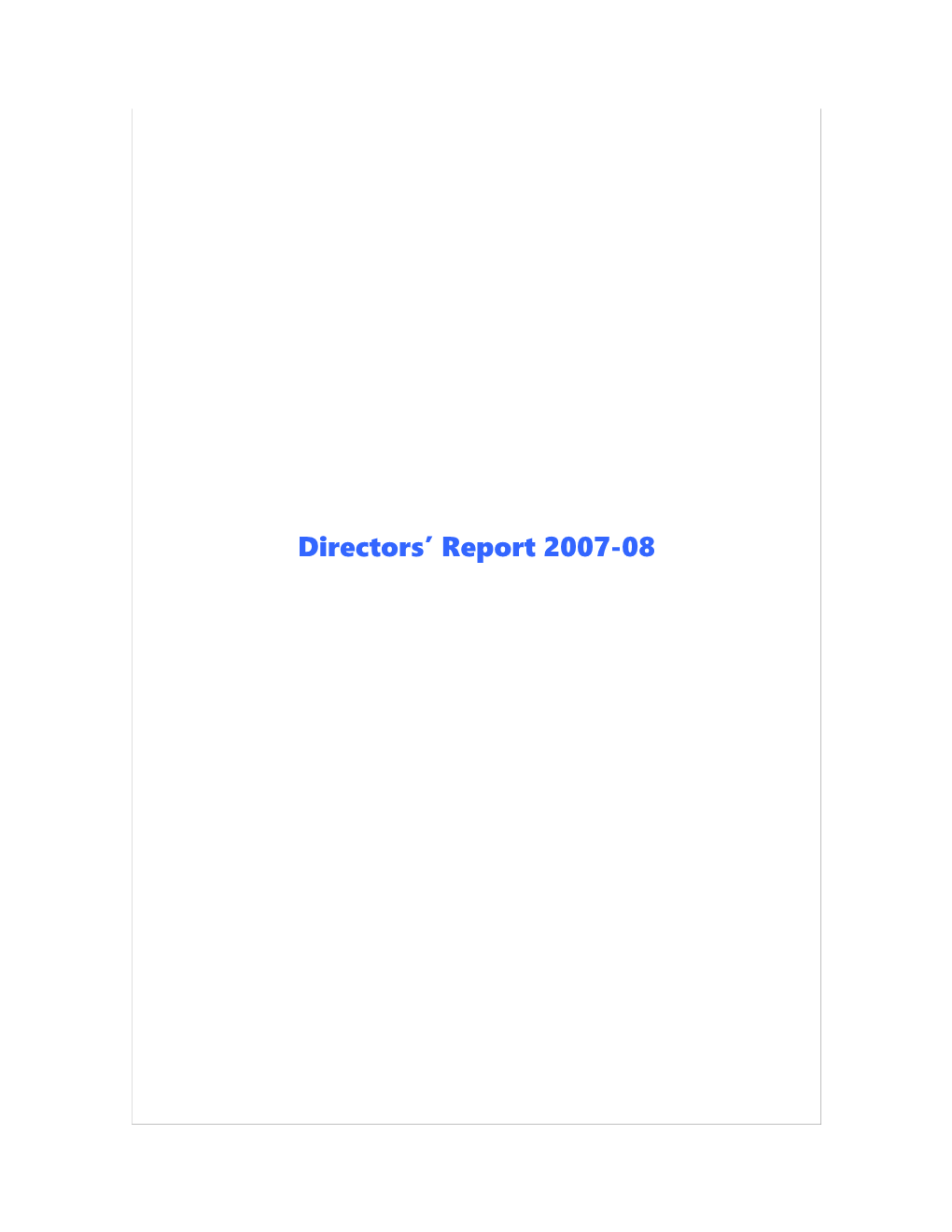 Directors Report 2007-08