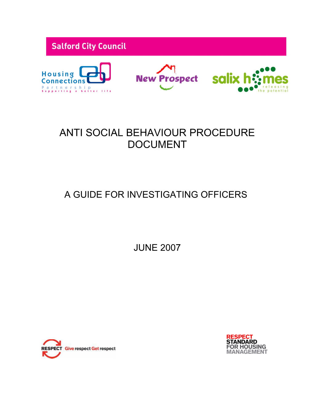 Anti Social Behaviour Procedure Document