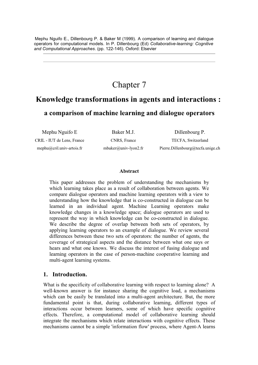 Knowledge Transformations in Agents and Interactions