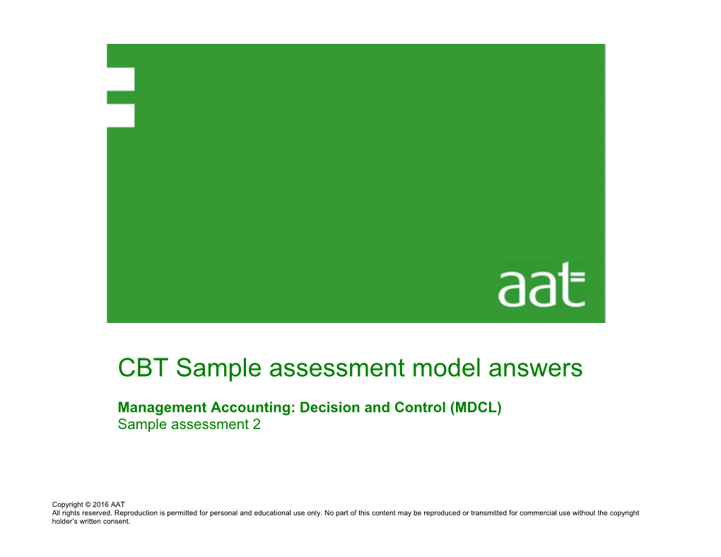 CBT Sampleassessment Model Answers