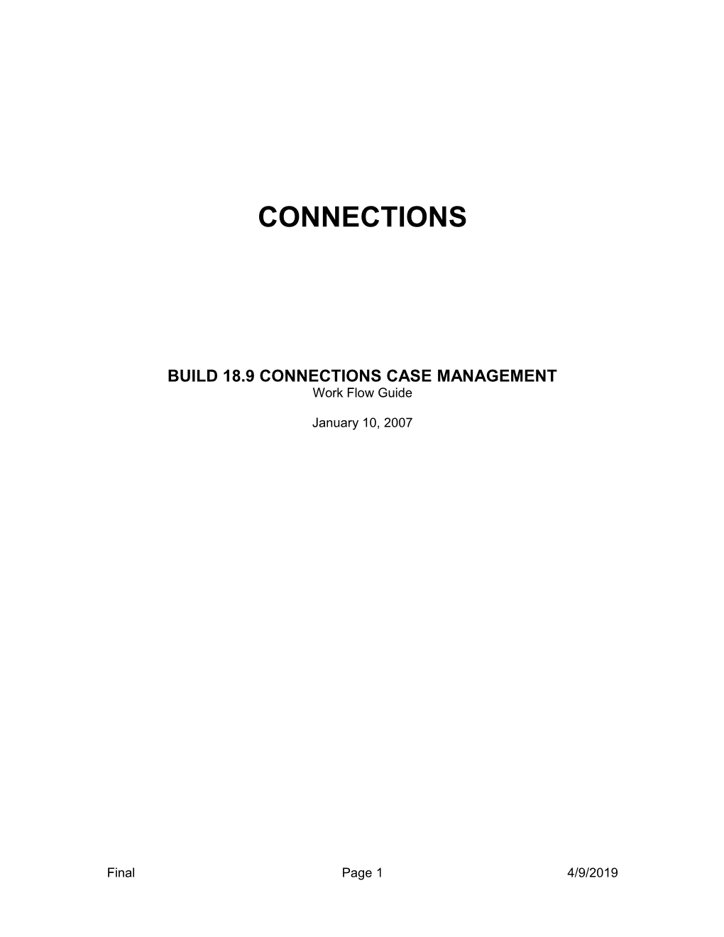 Build 18.9 Connections Case Management