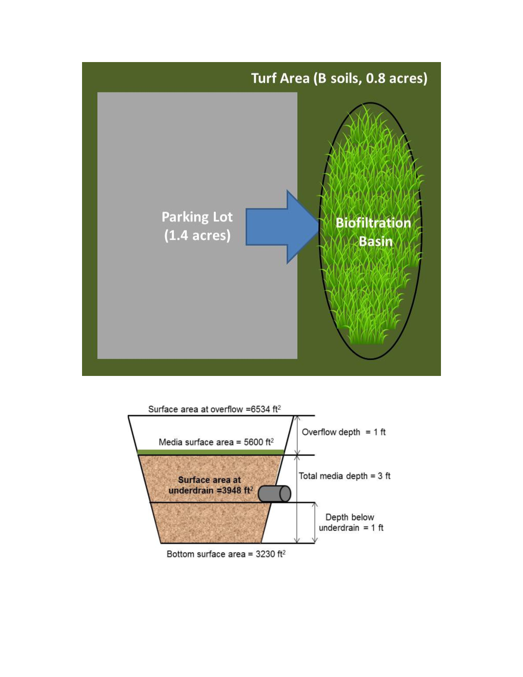 Biofiltration Basin with an Elevated Underdrain Example (Version 2)