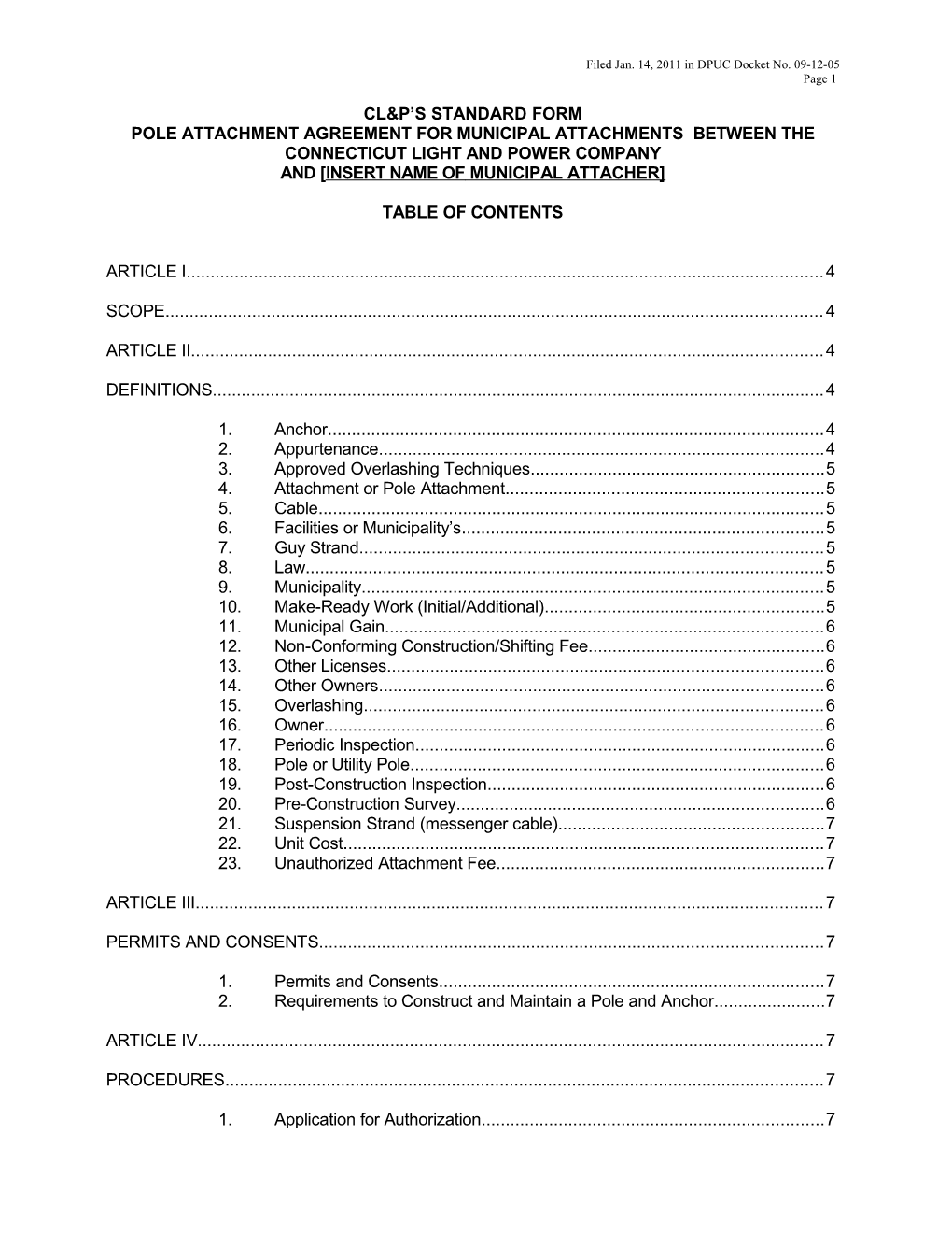 Pole Attachment License Agreement