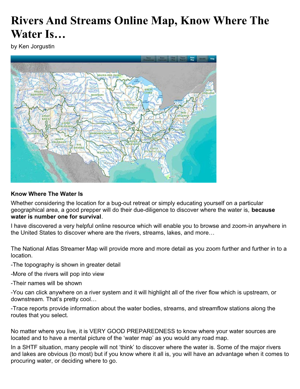 Rivers and Streams Online Map, Know Where the Water Is