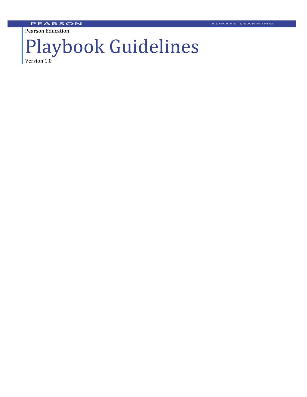 PLAYBOOK Content Categories/Guidelines