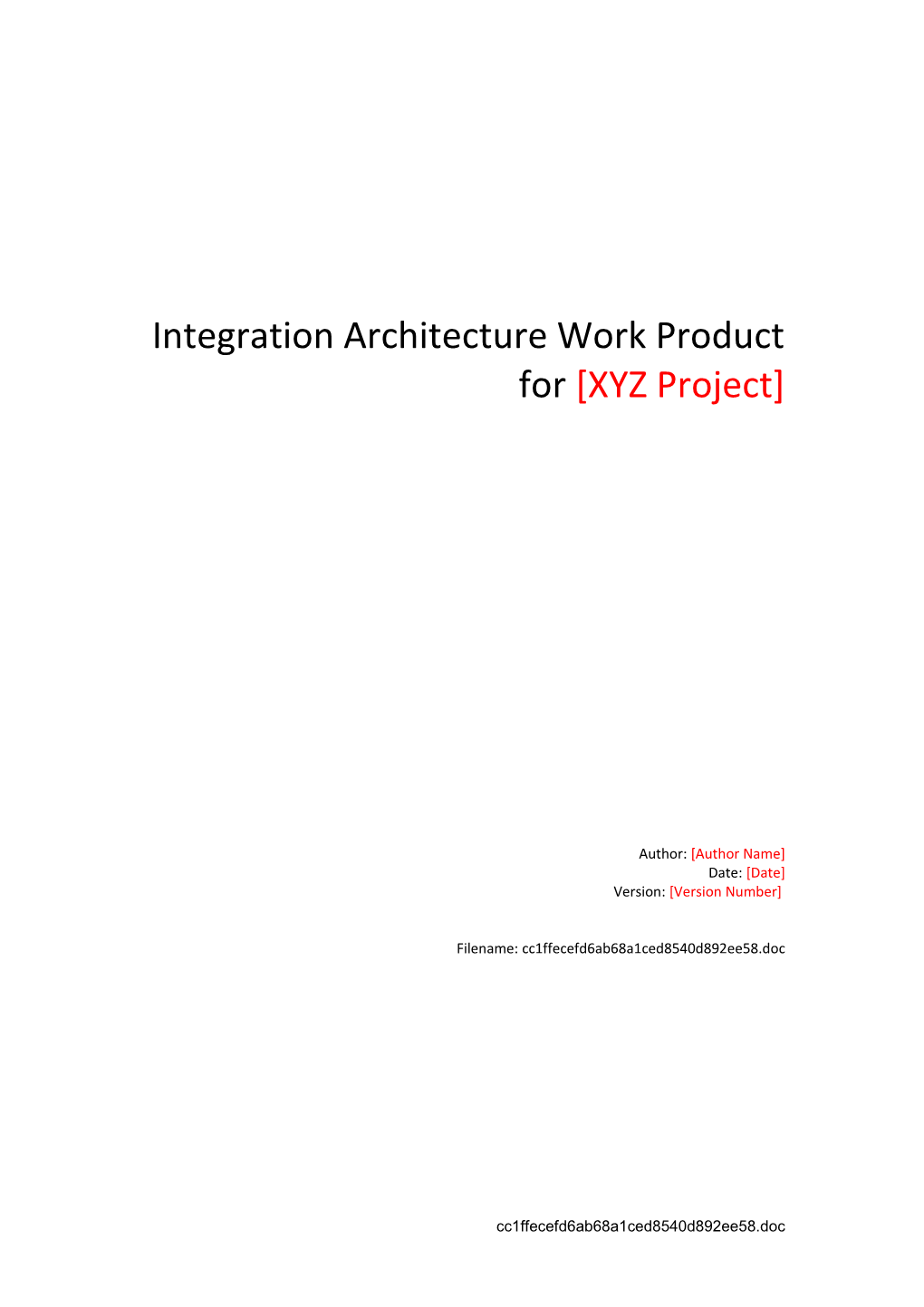 Architecture Scope and Context Work Product