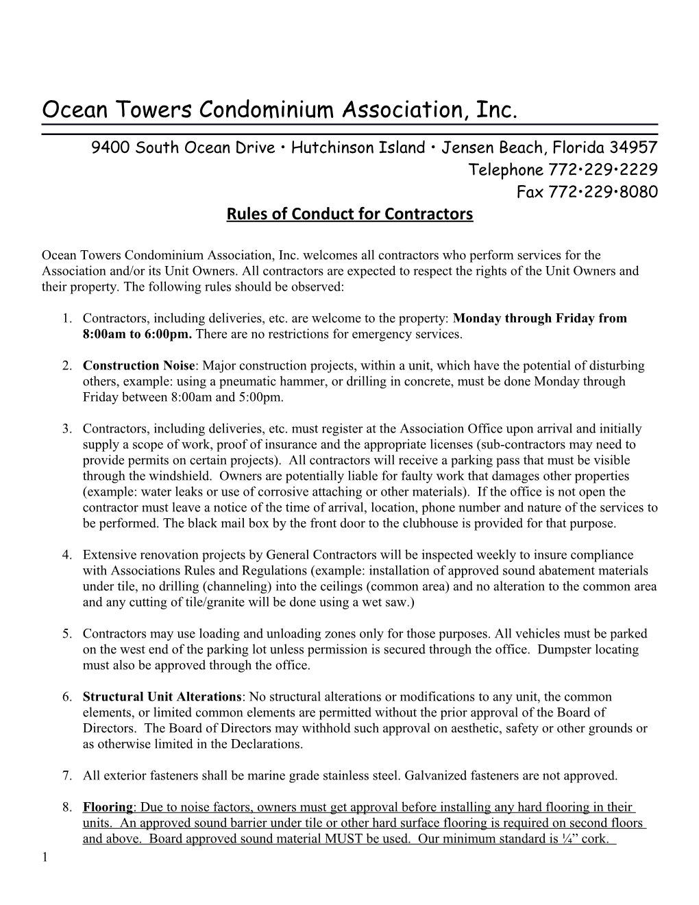 Ocean Towers Condominium Association, Inc