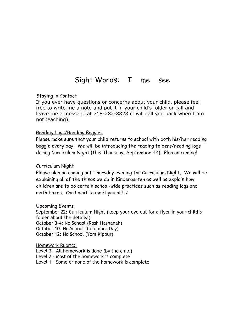 Sight Words: I Me See