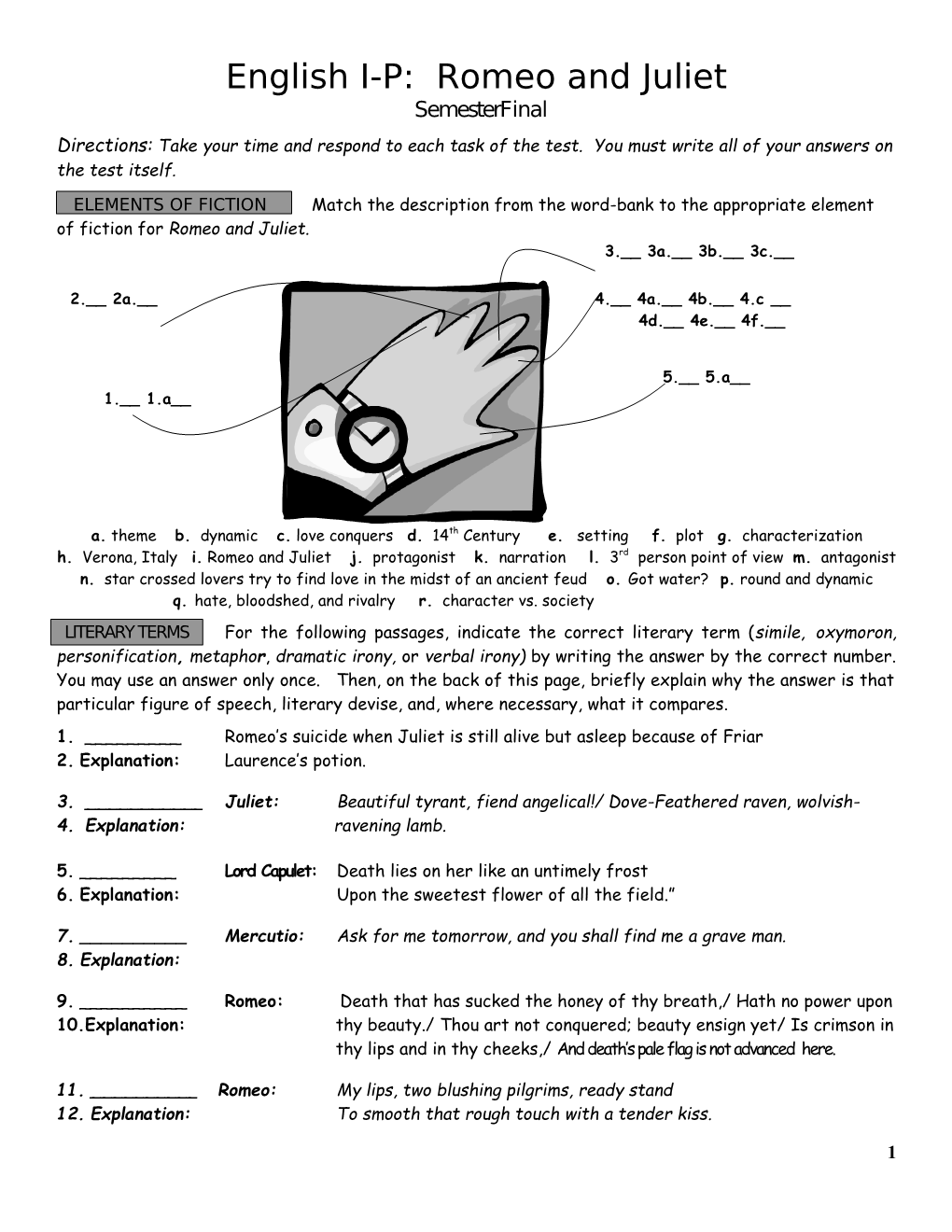 English III Semester One Final