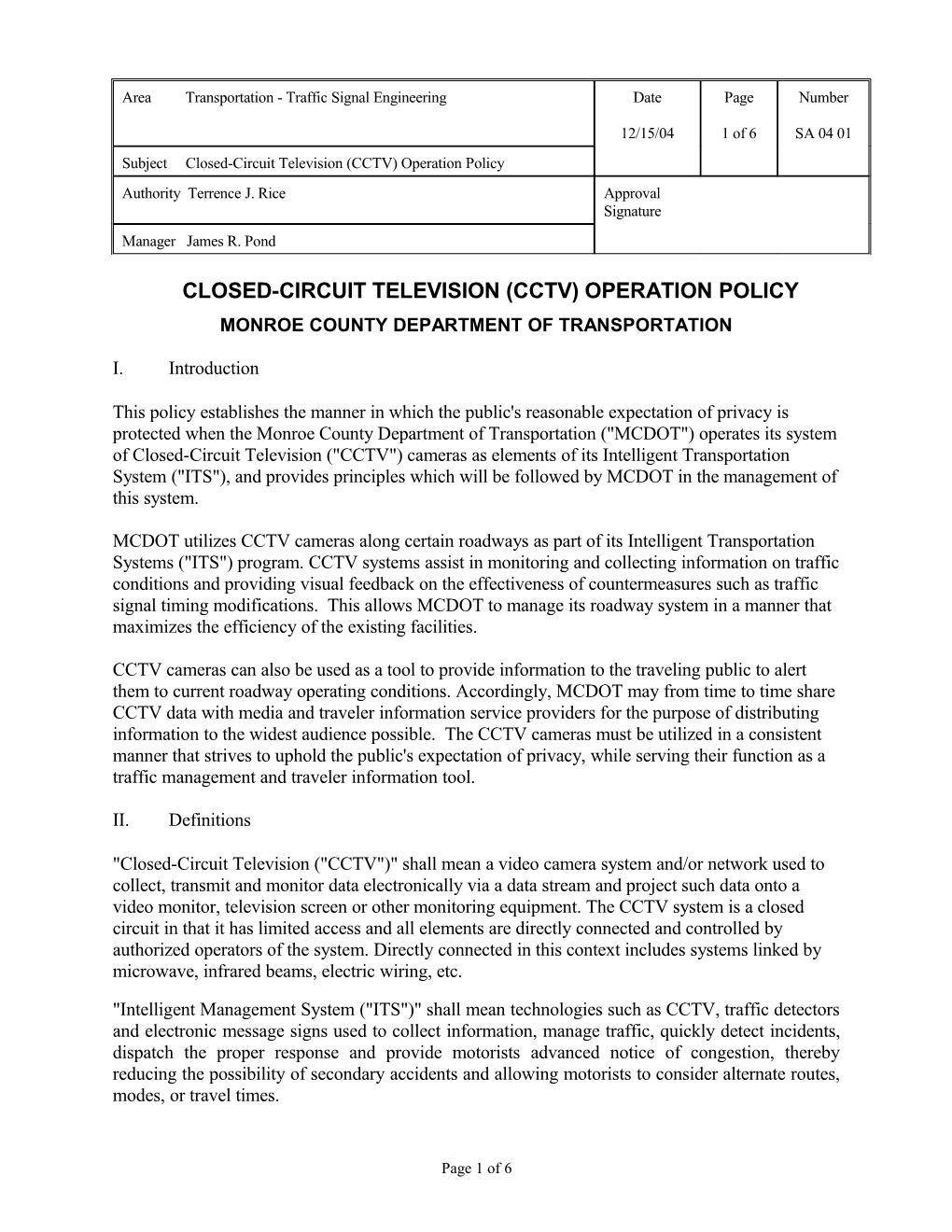 Traffic Engineering and Highway Safety Division