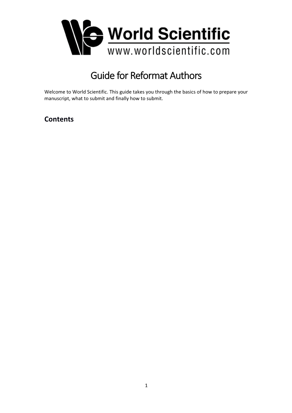 Guide for Reformat Authors