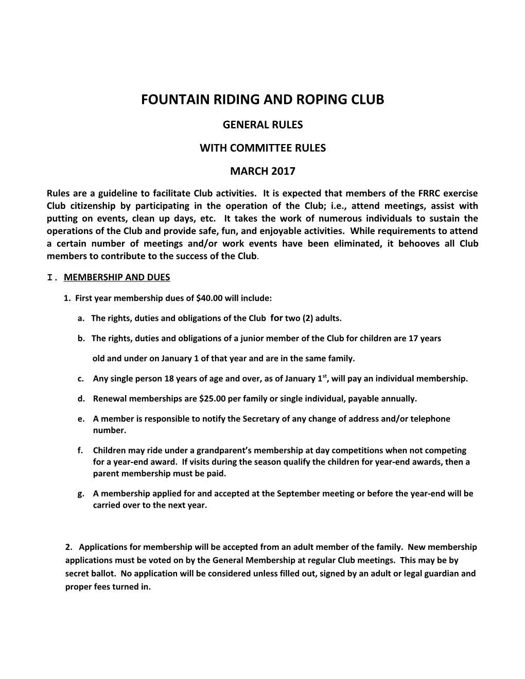 Fountain Riding and Roping Club