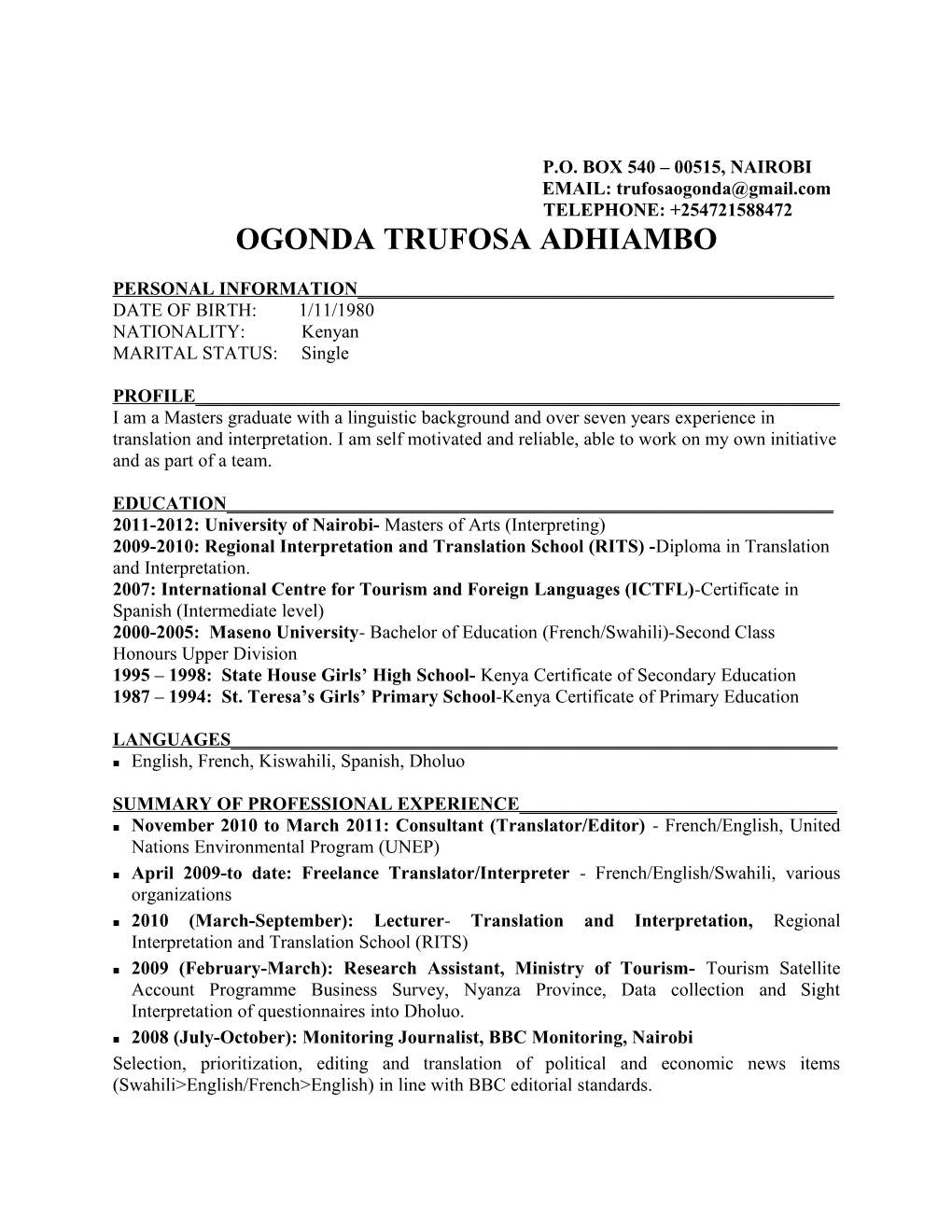 Ogonda Trufosa Adhiambo