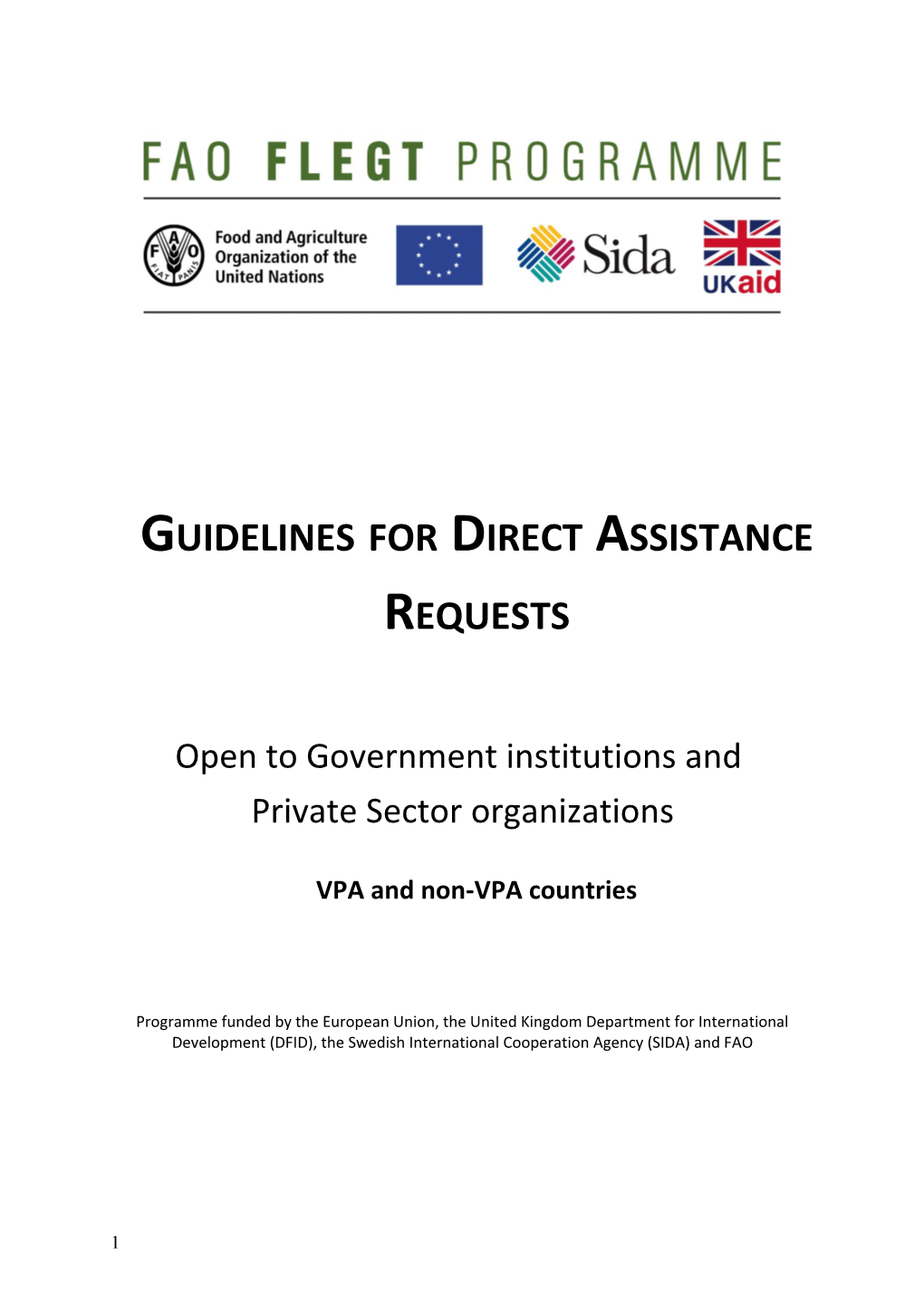 Guidelines for Direct Assistance Requests