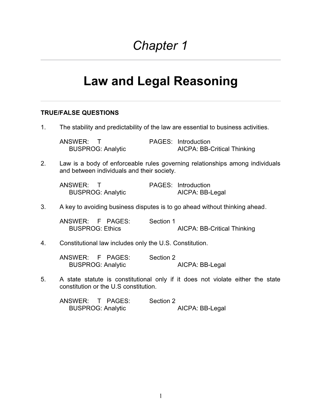 Law and Legal Reasoning