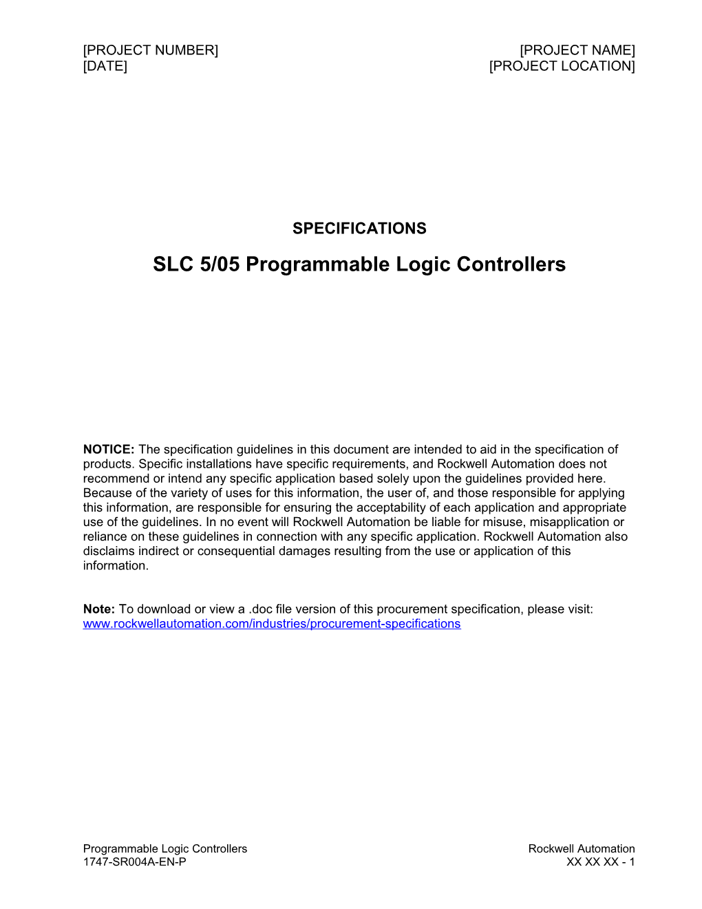 SLC 5/05 Programmable Logic Controllers