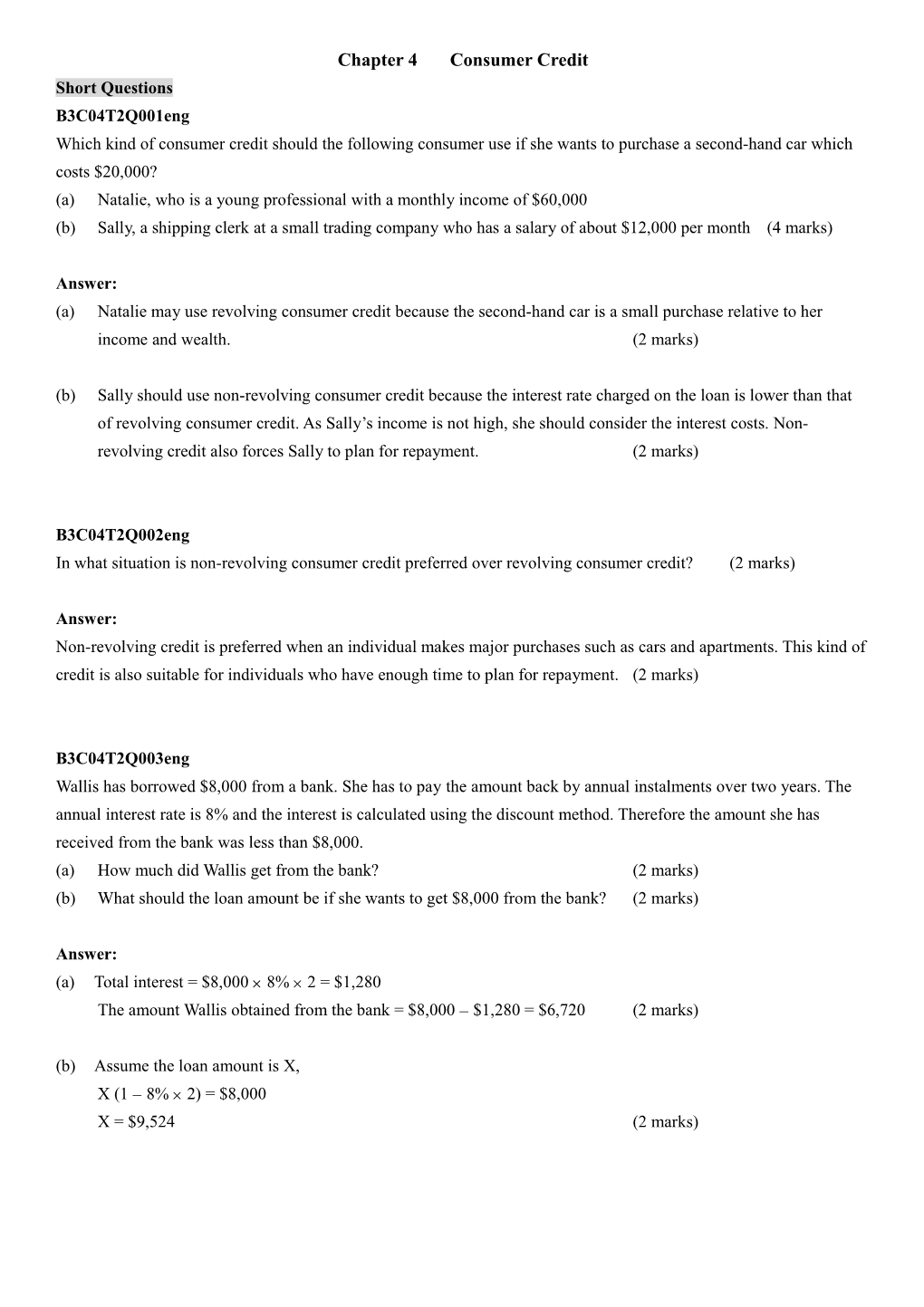 Chapter 4Consumer Credit