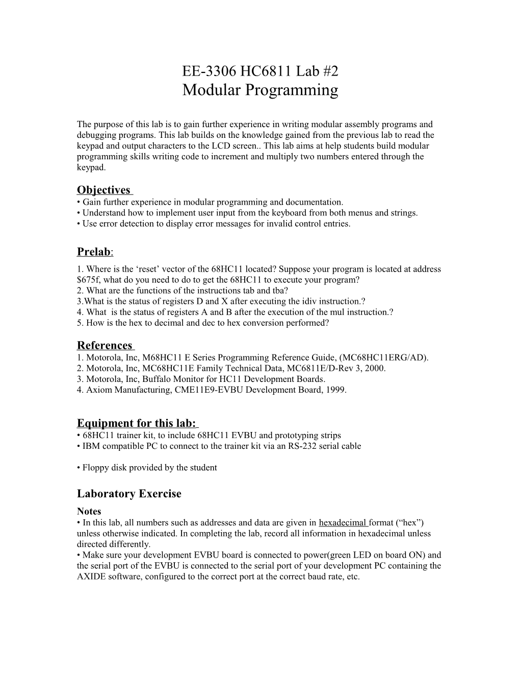 Modular Programming Motor Control Interface