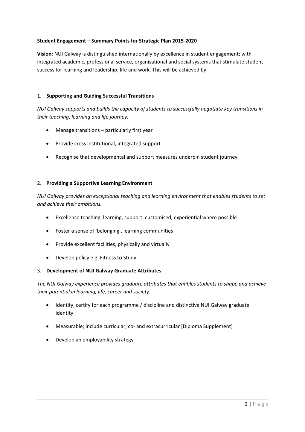 Student Project Fund Strategic Priority Document