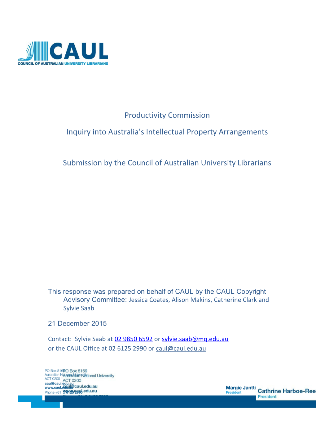 Inquiry Into Australia S Intellectual Property Arrangements