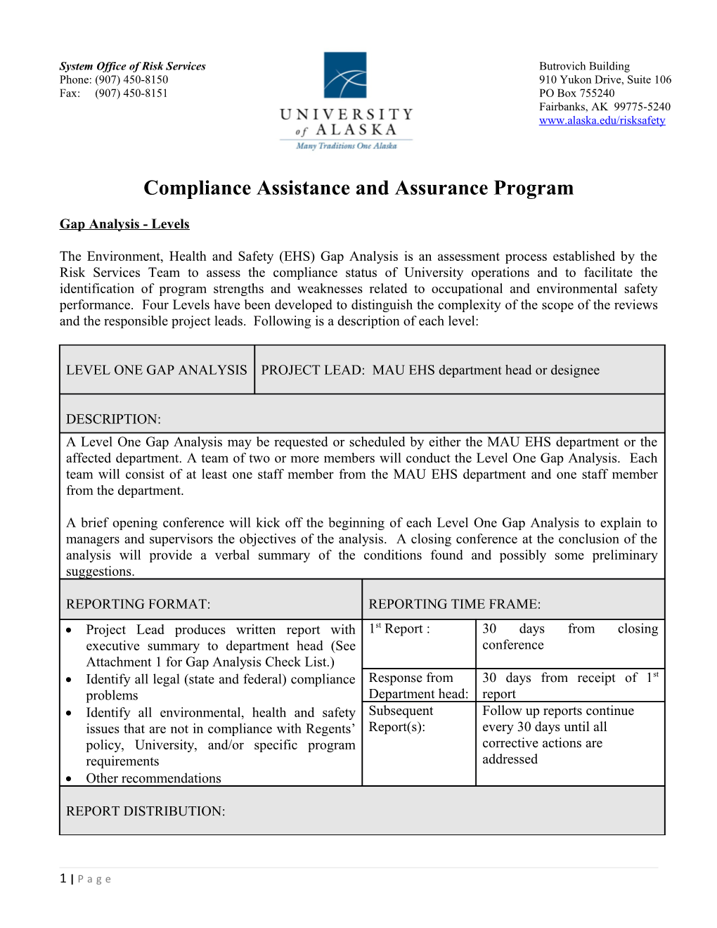 Compliance Assistance and Assurance Program