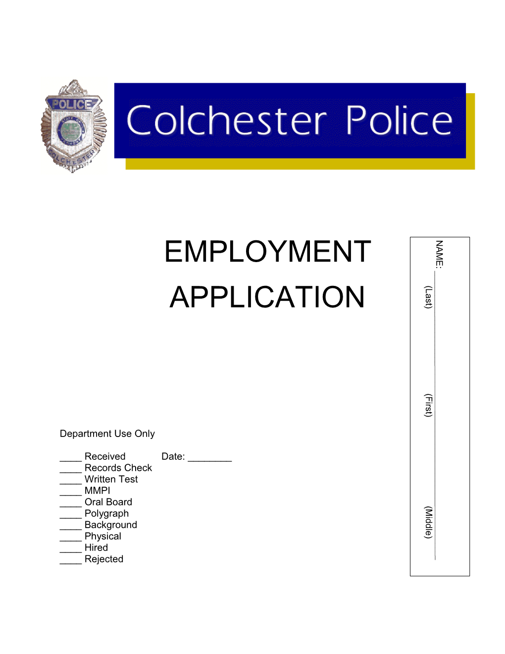 Colchester Police Department