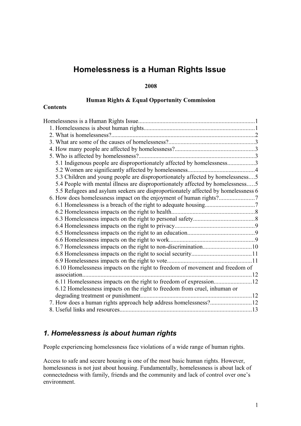 Homelessness Is a Human Rights Issue