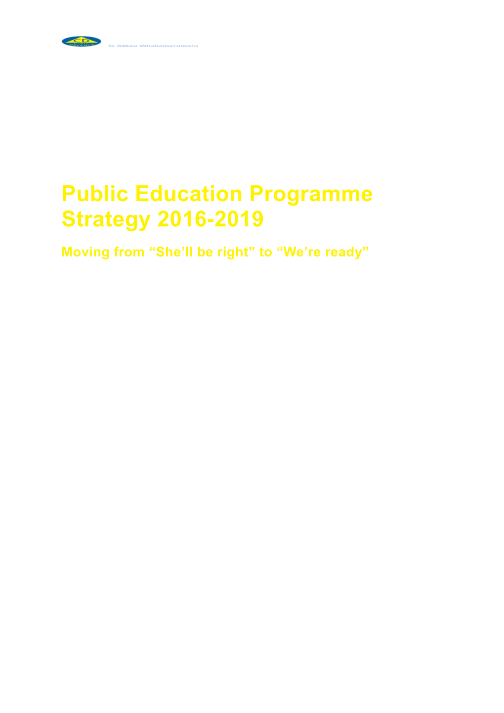 Public Education Programme Strategy 2016-2019