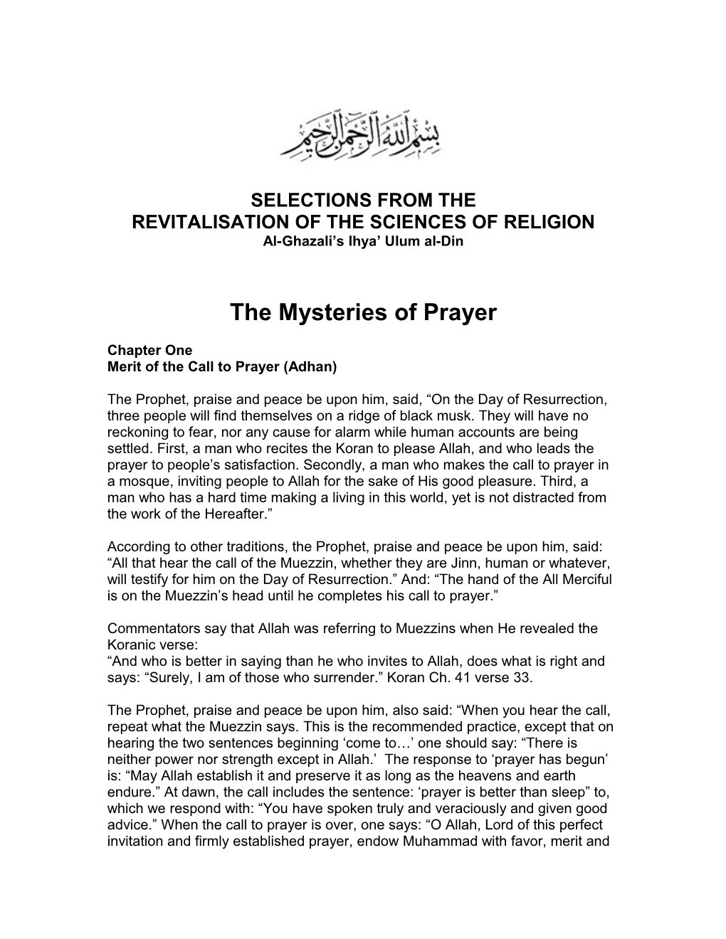 Revitalisation of the Sciences of Religion