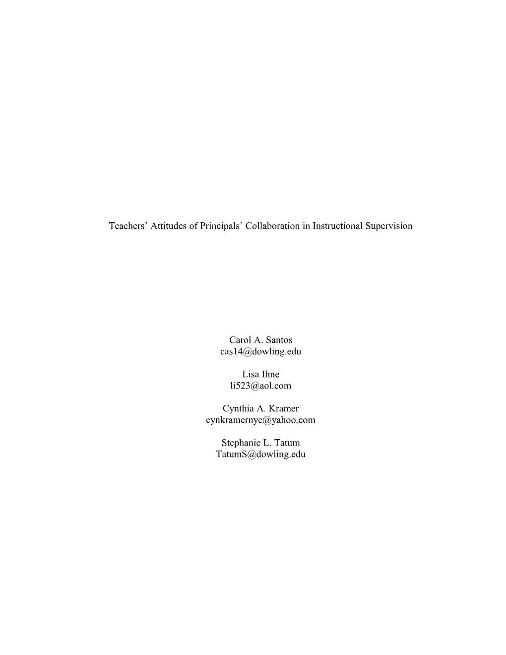 How Do Male and Female Teachers Attitudes Differ Toward Instructional Supervision Regarding