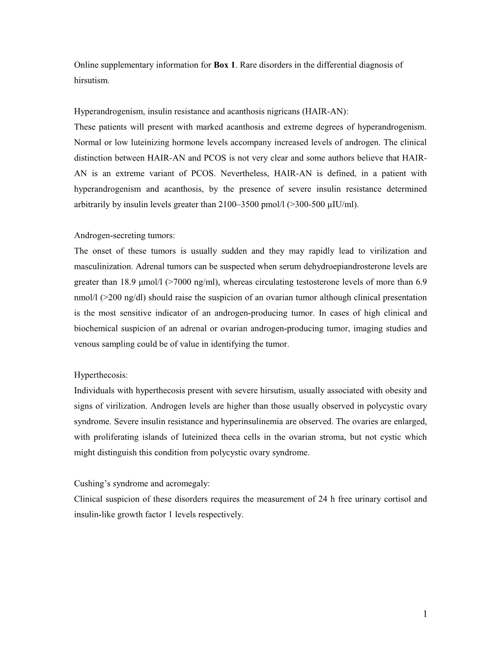 Online Supplementary Material for Table 1