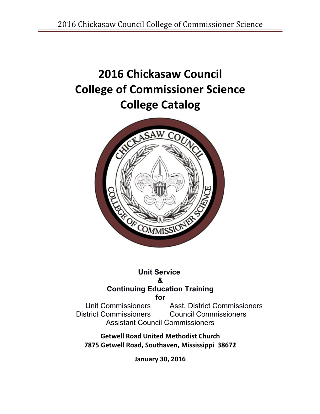 2016 Chickasaw Council College of Commissioner Science