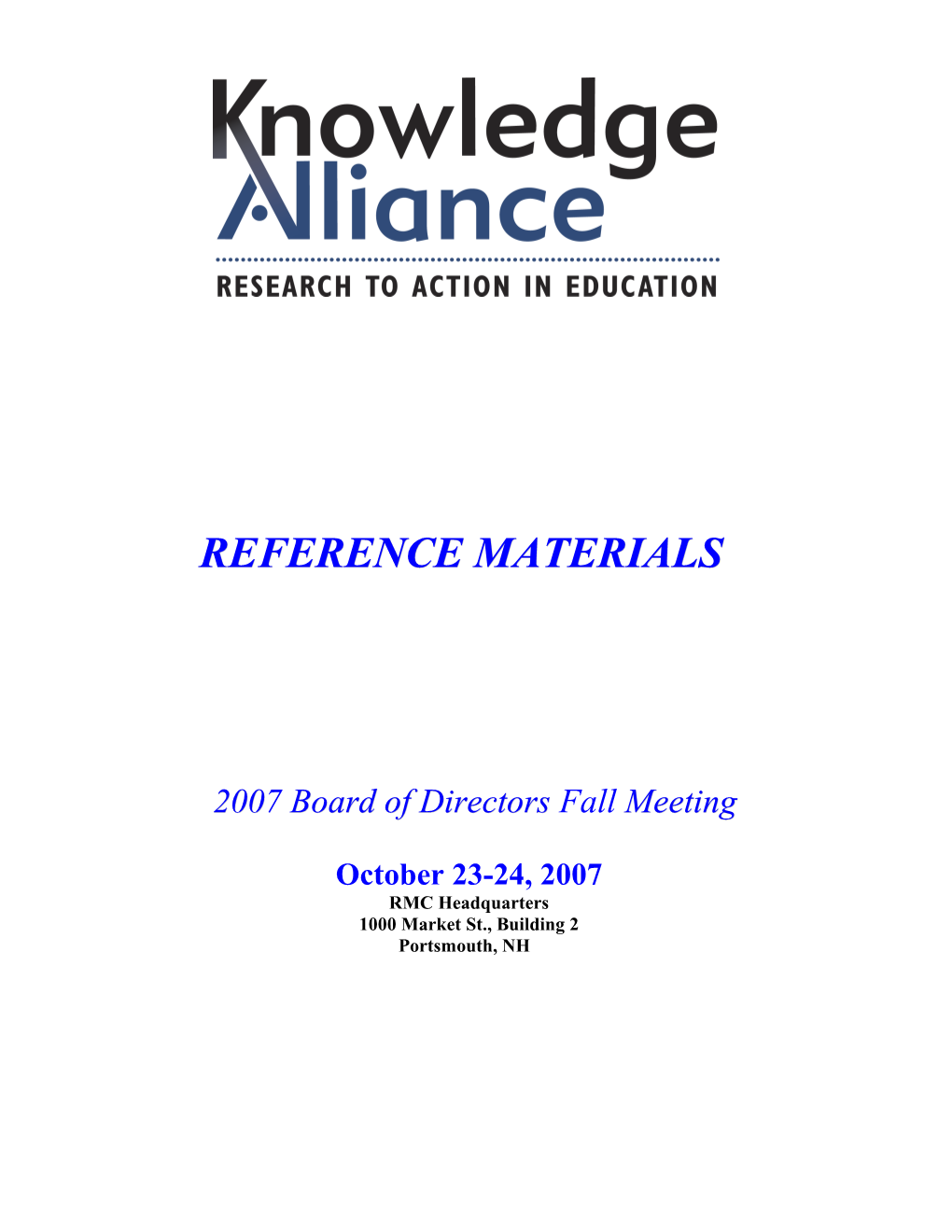 2007 Board of Directors Fall Meeting