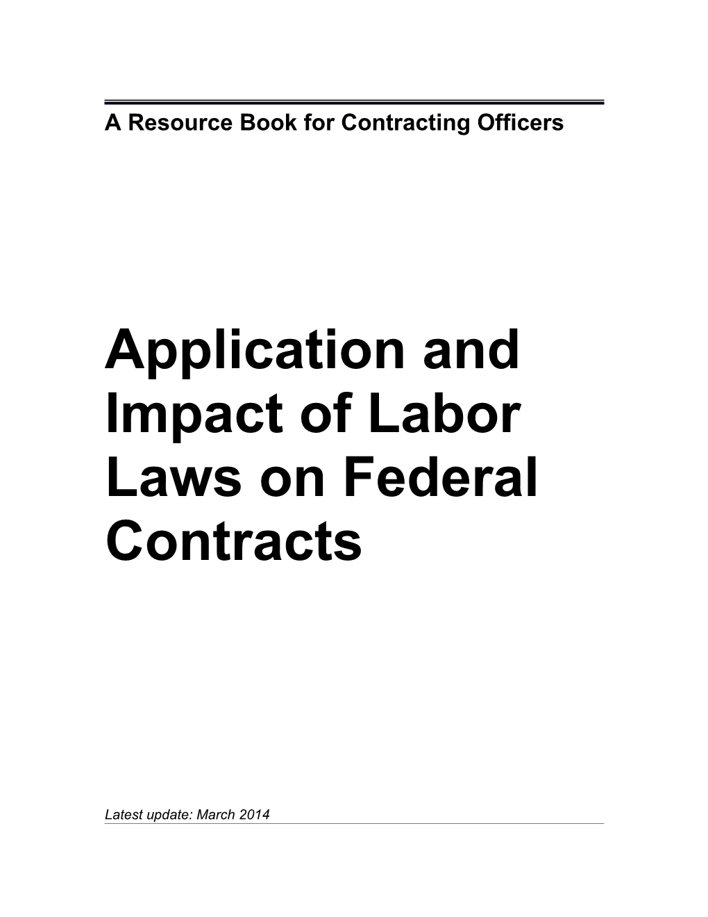 A Resource Book for Contracting Officers