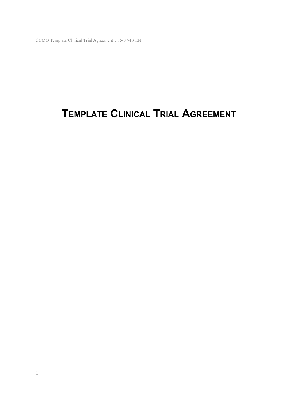 Onderzoeksovereenkomst / Clinical Study Agreement