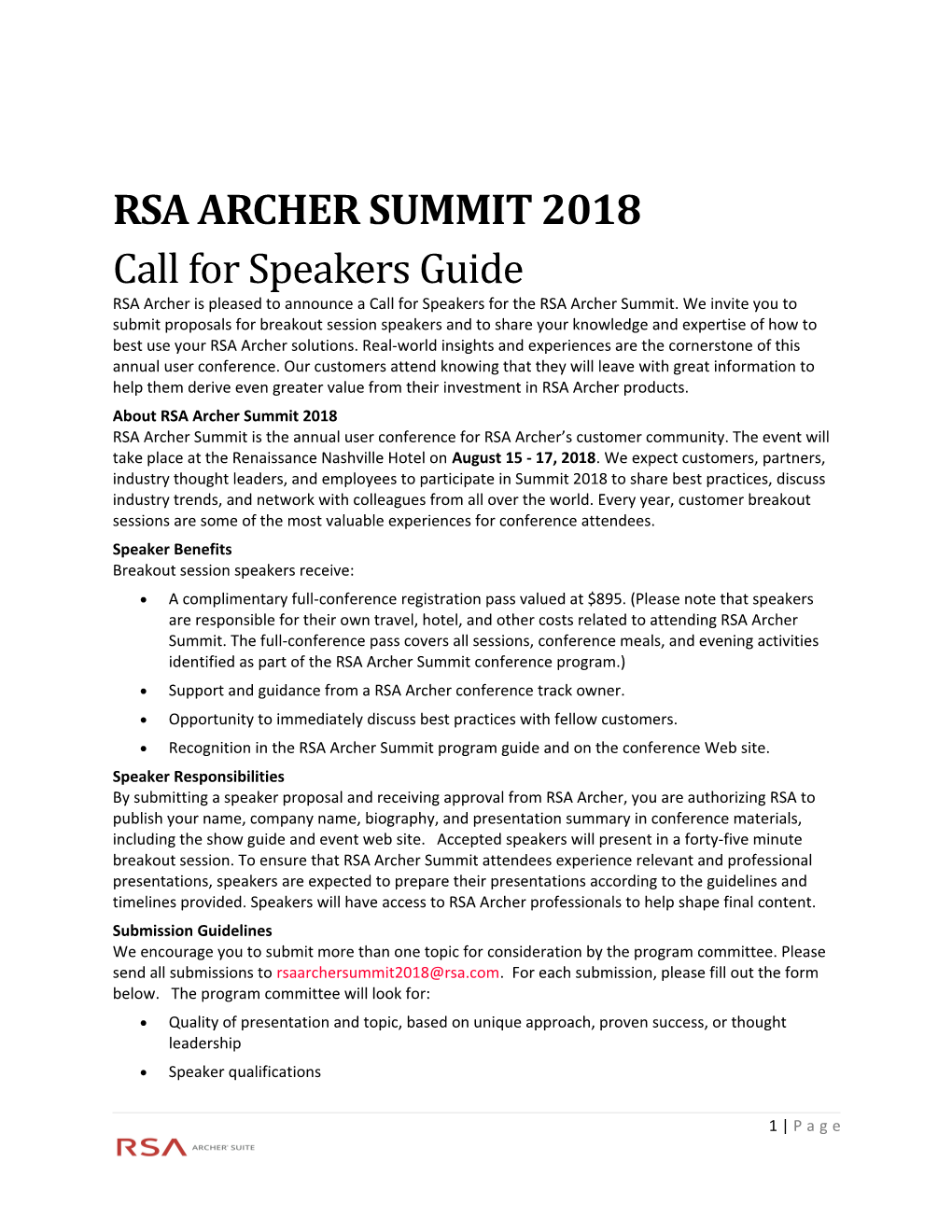 Rsa Archer Summit 2018