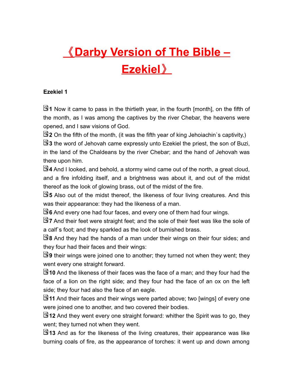 Darby Version of the Bible Ezekiel