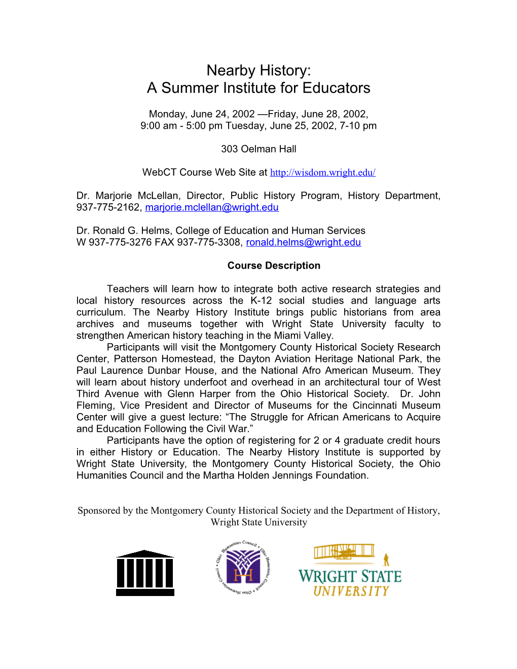 A Summer Institute for Educators