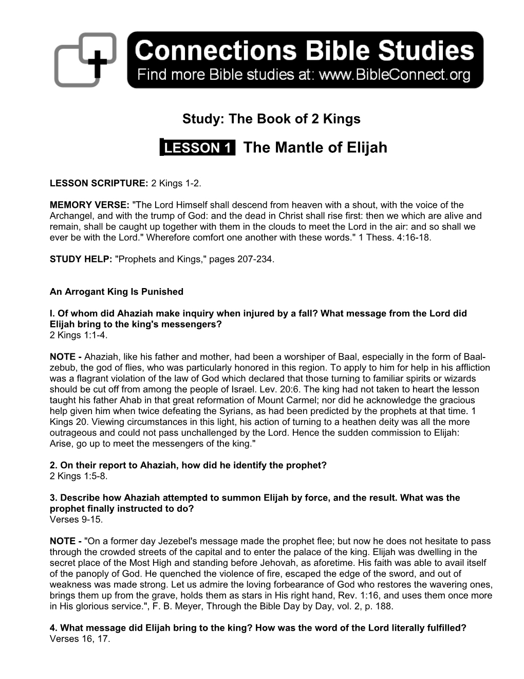 THIS WEEK's STUDY: Overview of the Book of Genesis