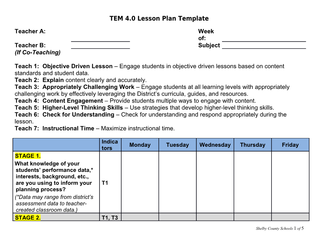 Lesson Design for Learning